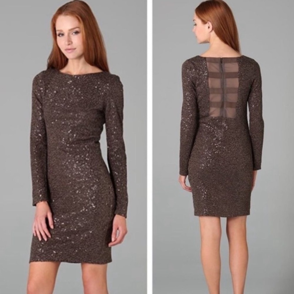 Sequin Alice + Olivia Nala Long Sleeve Dress Size M